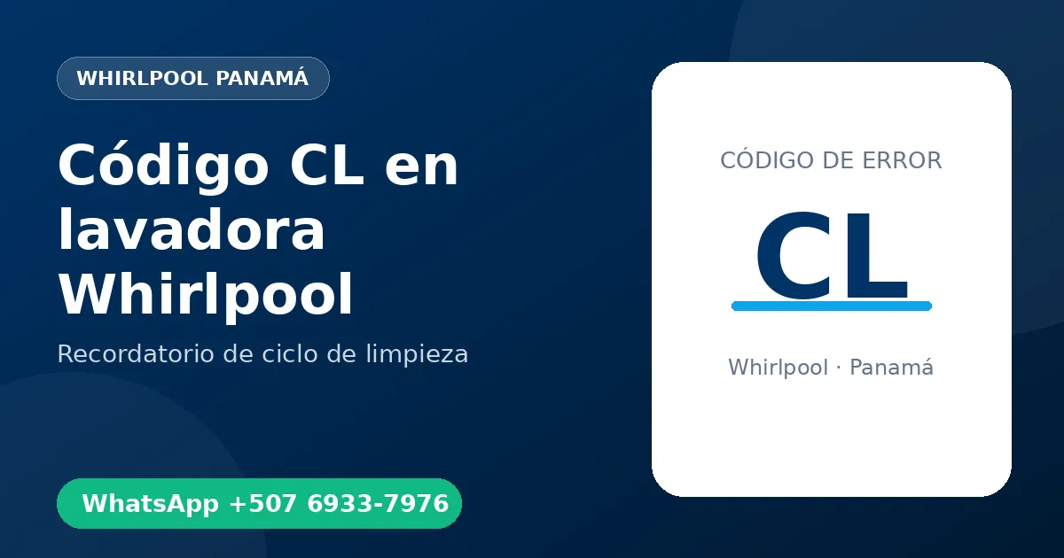 Código CL en lavadora Whirlpool