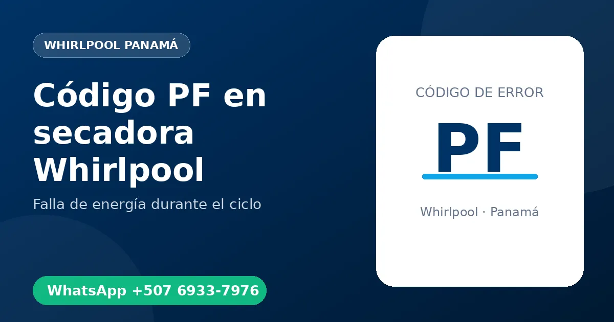 Código PF en secadora Whirlpool