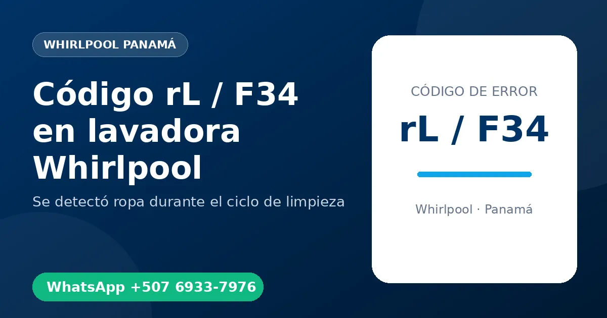 Código rL / F34 en lavadora Whirlpool