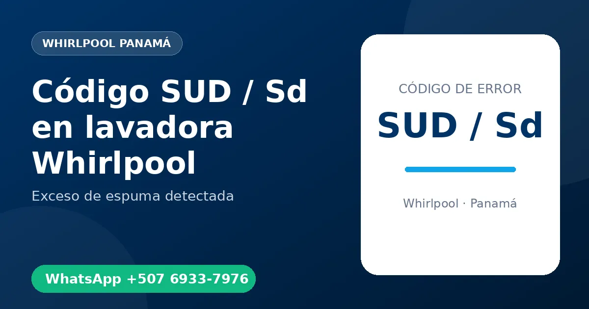Código SUD / Sd en lavadora Whirlpool